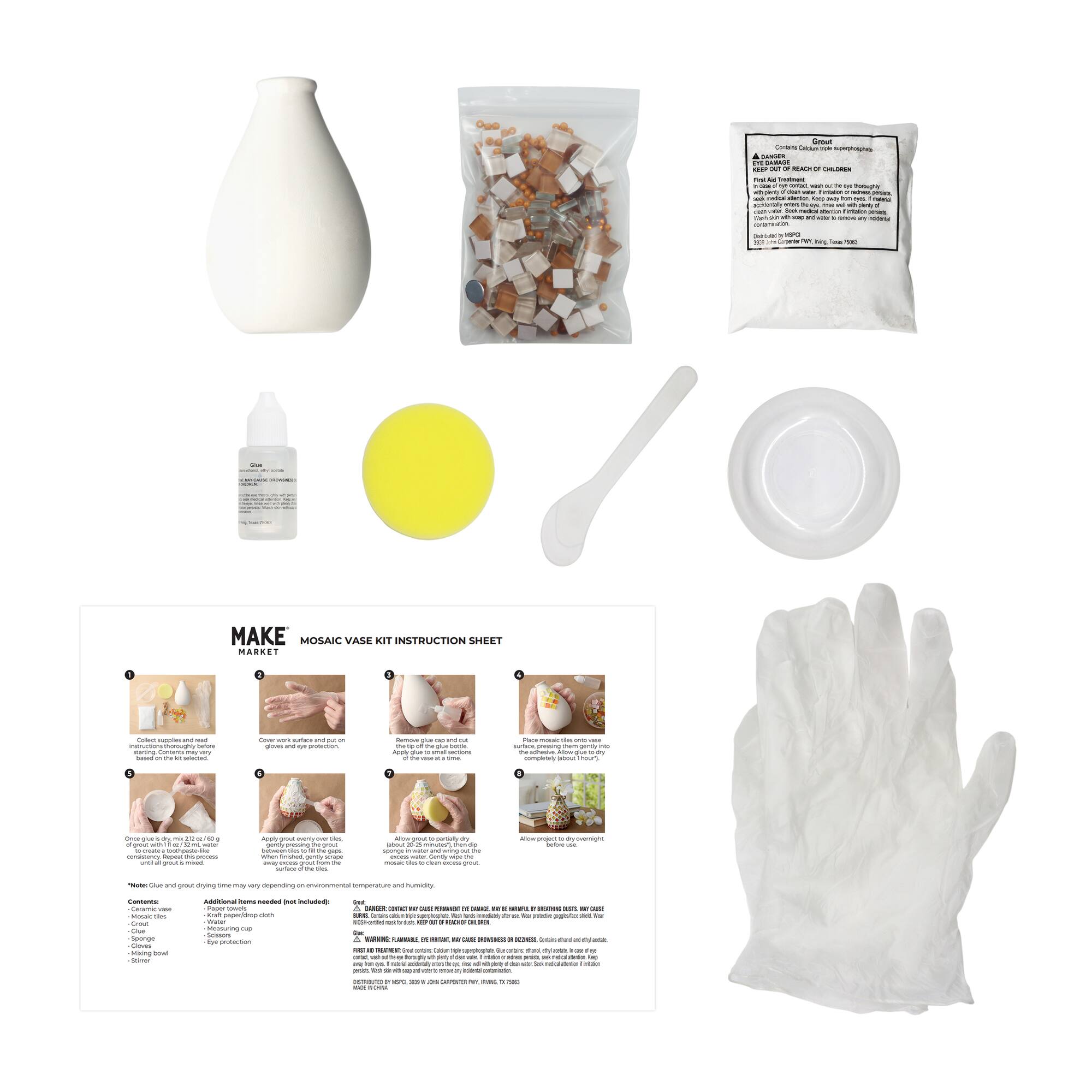 Tan & Brown Mosaic Vase Kit by Make Market®